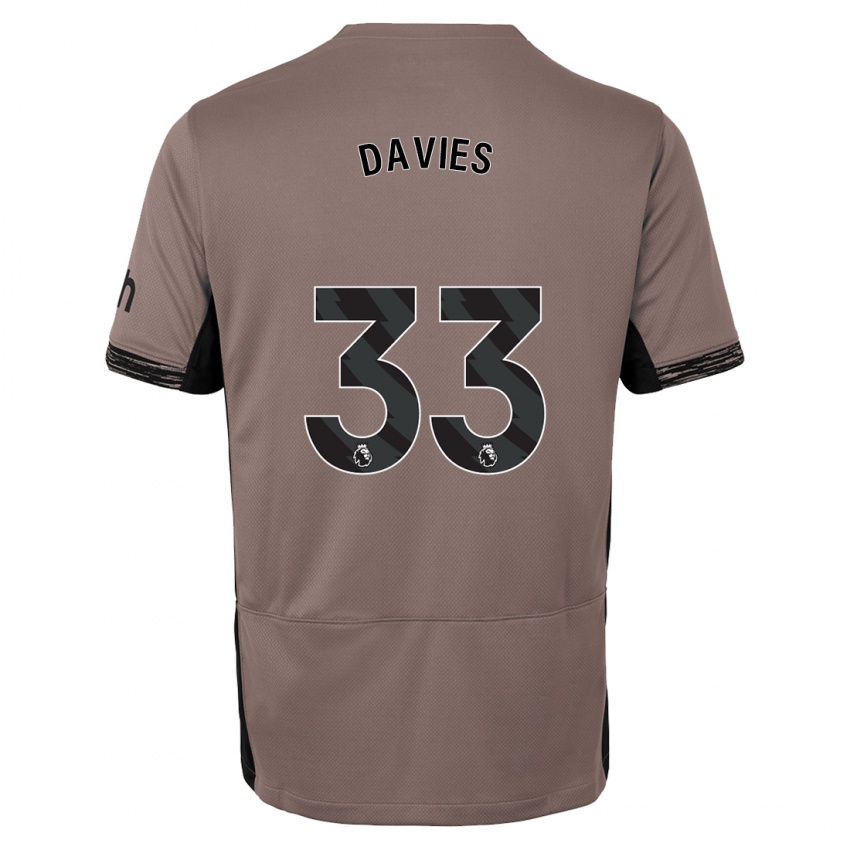 Męski Ben Davies #33 Ciemny Beż Trzeci Komplet Koszulka 2023/24 Koszulki Klubowe