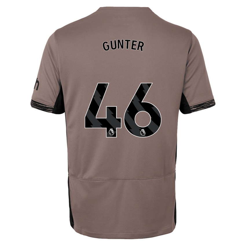 Męski Luca Gunter #46 Ciemny Beż Trzeci Komplet Koszulka 2023/24 Koszulki Klubowe
