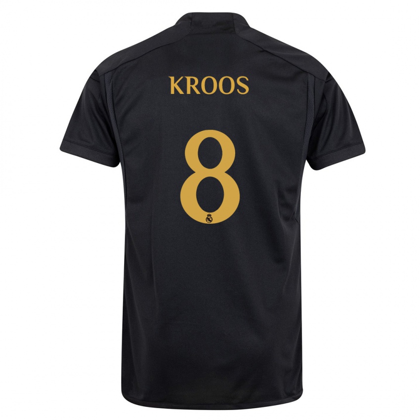 Męski Toni Kroos #8 Czarny Trzeci Komplet Koszulka 2023/24 Koszulki Klubowe