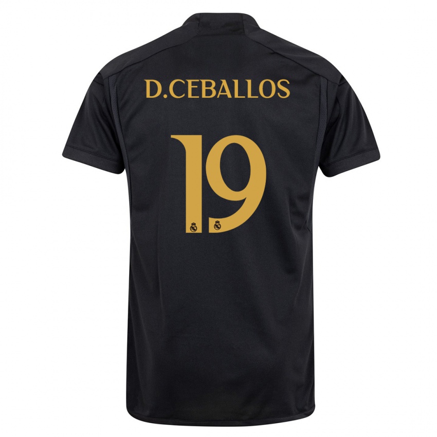 Męski Dani Ceballos #19 Czarny Trzeci Komplet Koszulka 2023/24 Koszulki Klubowe
