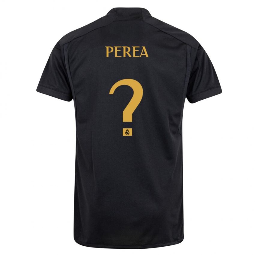 Męski Cristian Perea #0 Czarny Trzeci Komplet Koszulka 2023/24 Koszulki Klubowe