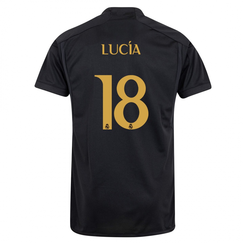 Męski Lucia Rodriguez #18 Czarny Trzeci Komplet Koszulka 2023/24 Koszulki Klubowe