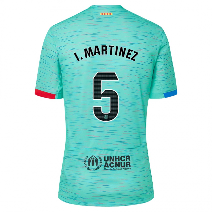 Męski Iñigo Martínez #5 Lekka Aqua Trzeci Komplet Koszulka 2023/24 Koszulki Klubowe