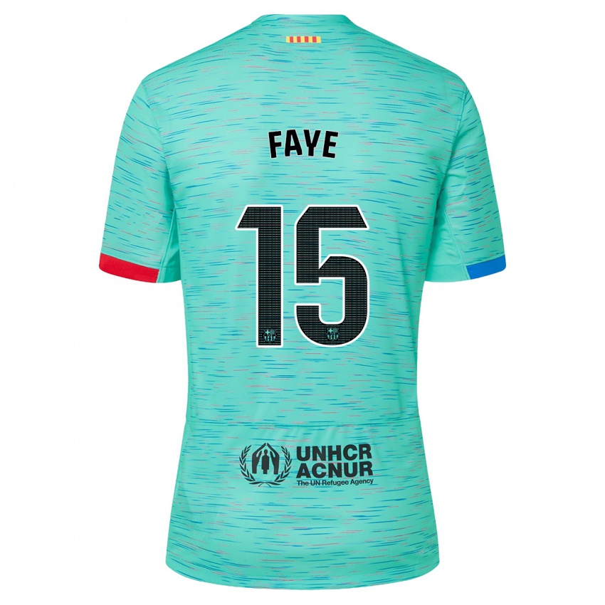 Męski Mikayil Faye #15 Lekka Aqua Trzeci Komplet Koszulka 2023/24 Koszulki Klubowe