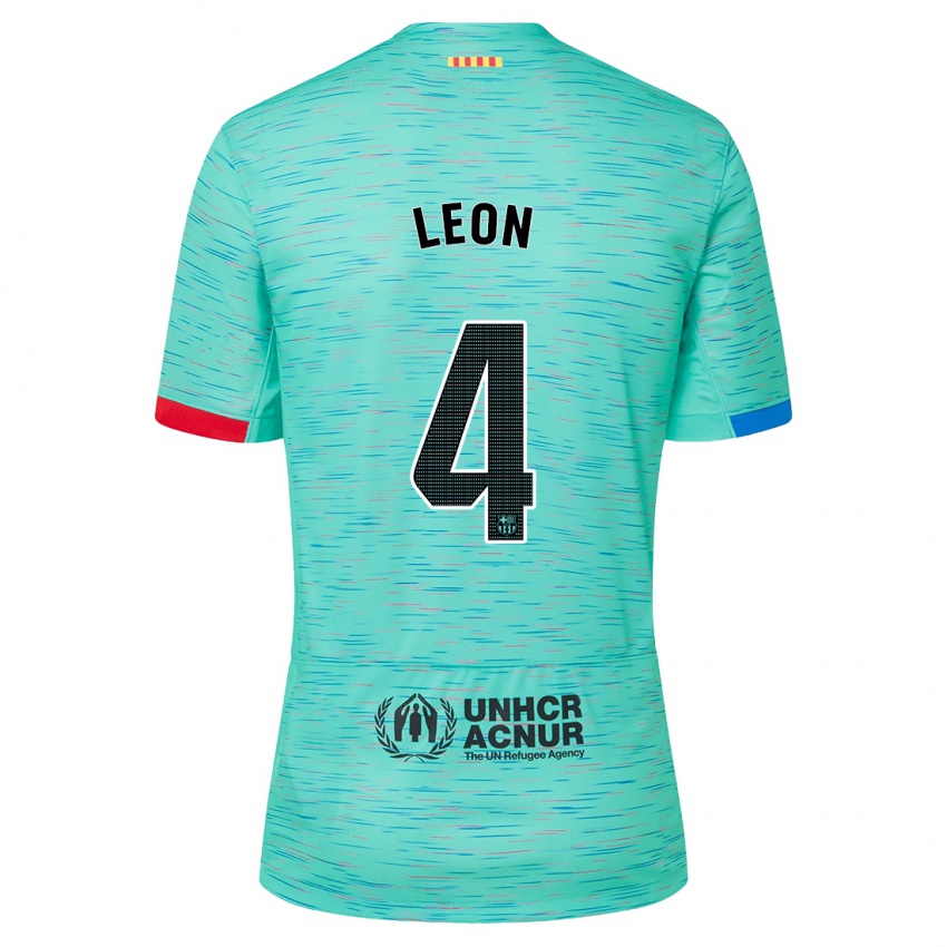 Męski Maria Pilar Leon #4 Lekka Aqua Trzeci Komplet Koszulka 2023/24 Koszulki Klubowe