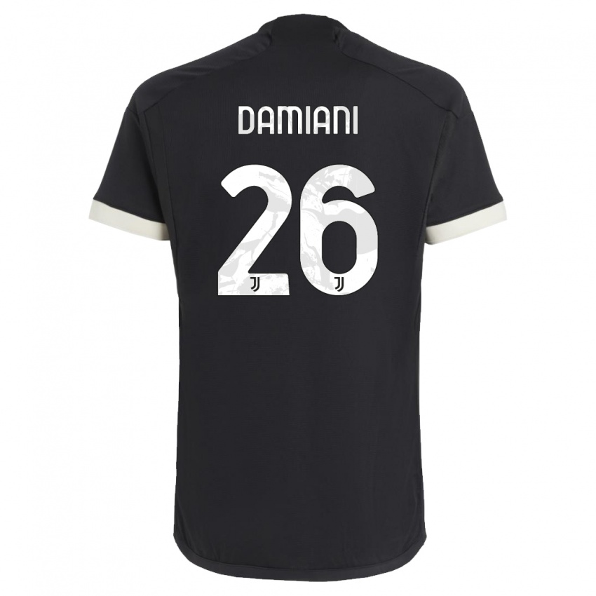 Męski Samuele Damiani #26 Czarny Trzeci Komplet Koszulka 2023/24 Koszulki Klubowe