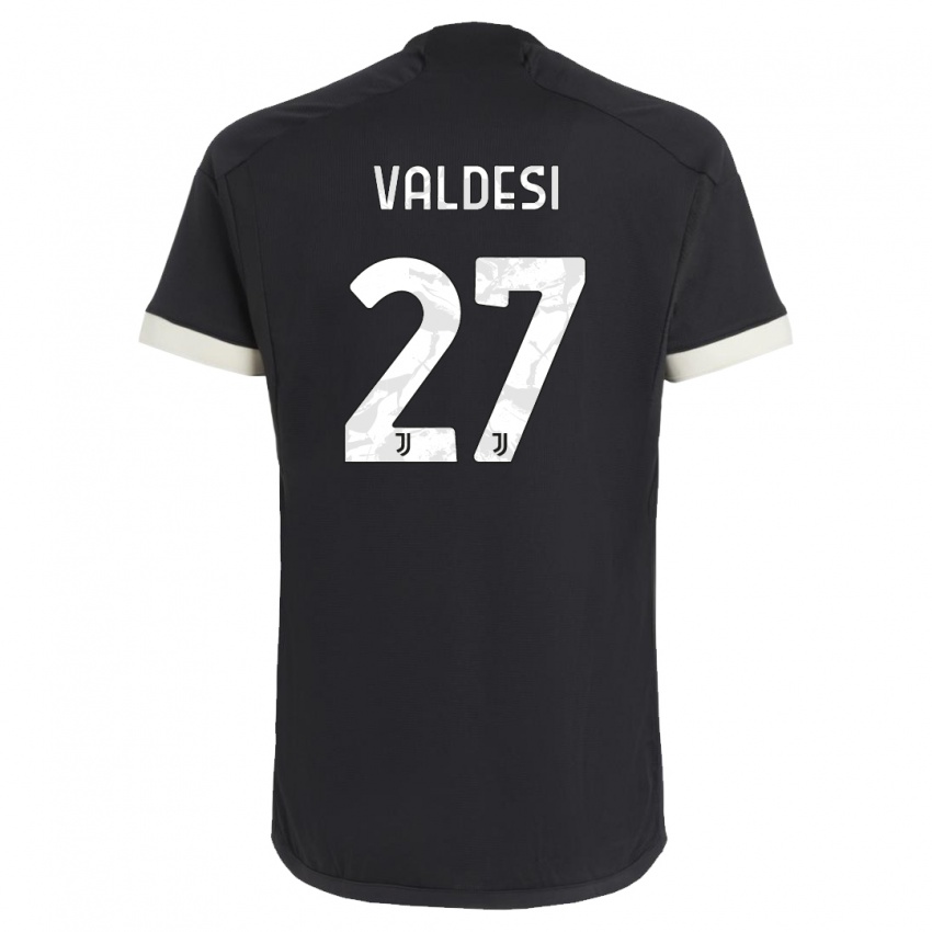 Męski Andrea Valdesi #27 Czarny Trzeci Komplet Koszulka 2023/24 Koszulki Klubowe