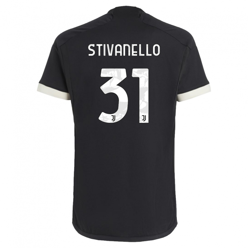 Męski Riccardo Stivanello #31 Czarny Trzeci Komplet Koszulka 2023/24 Koszulki Klubowe