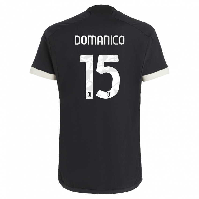 Męski Saverio Domanico #15 Czarny Trzeci Komplet Koszulka 2023/24 Koszulki Klubowe