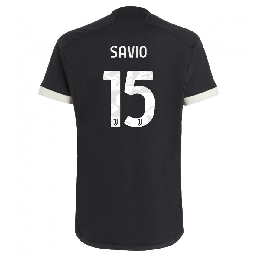 Męski Federico Savio #15 Czarny Trzeci Komplet Koszulka 2023/24 Koszulki Klubowe