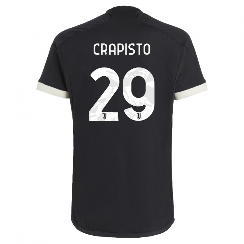 Męski Francesco Crapisto #29 Czarny Trzeci Komplet Koszulka 2023/24 Koszulki Klubowe