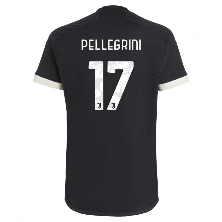 Męski Luca Pellegrini #17 Czarny Trzeci Komplet Koszulka 2023/24 Koszulki Klubowe