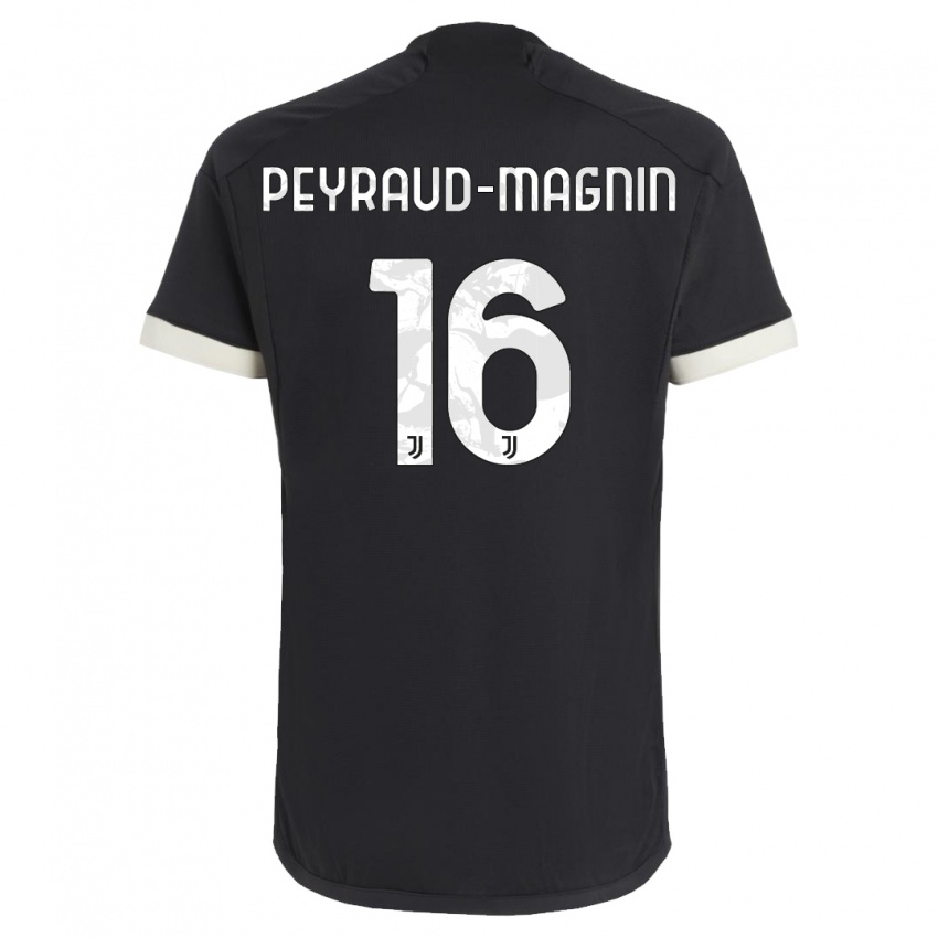 Męski Pauline Peyraud-Magnin #16 Czarny Trzeci Komplet Koszulka 2023/24 Koszulki Klubowe
