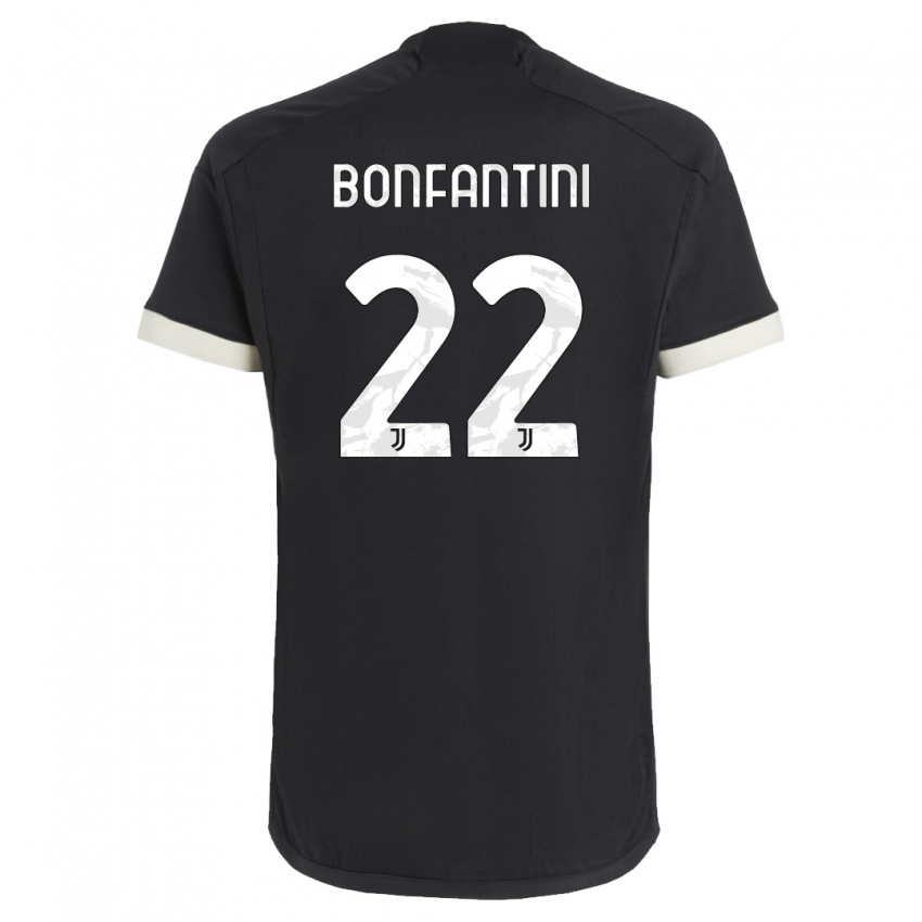 Męski Agnese Bonfantini #22 Czarny Trzeci Komplet Koszulka 2023/24 Koszulki Klubowe