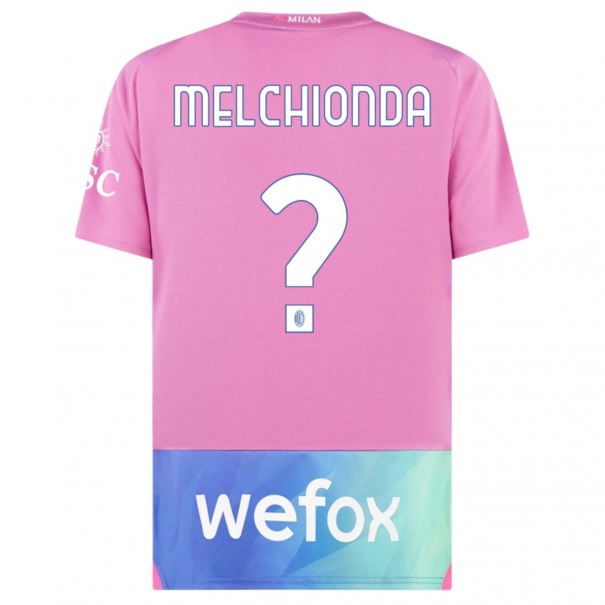 Męski Marco Melchionda #0 Różowy Fiolet Trzeci Komplet Koszulka 2023/24 Koszulki Klubowe