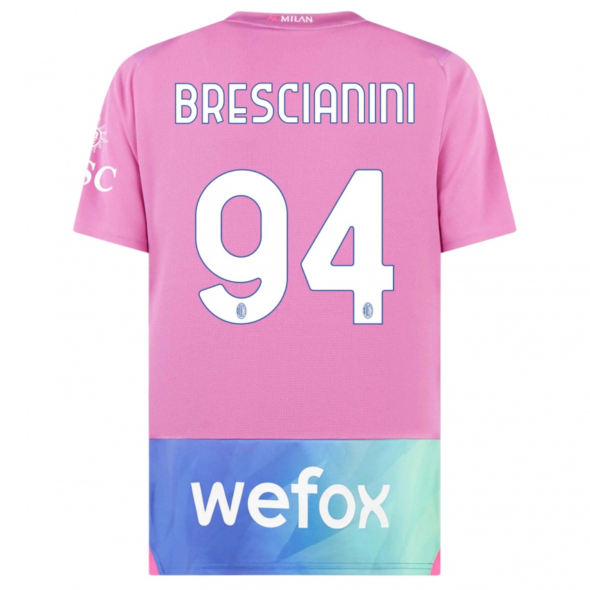 Męski Marco Brescianini #94 Różowy Fiolet Trzeci Komplet Koszulka 2023/24 Koszulki Klubowe