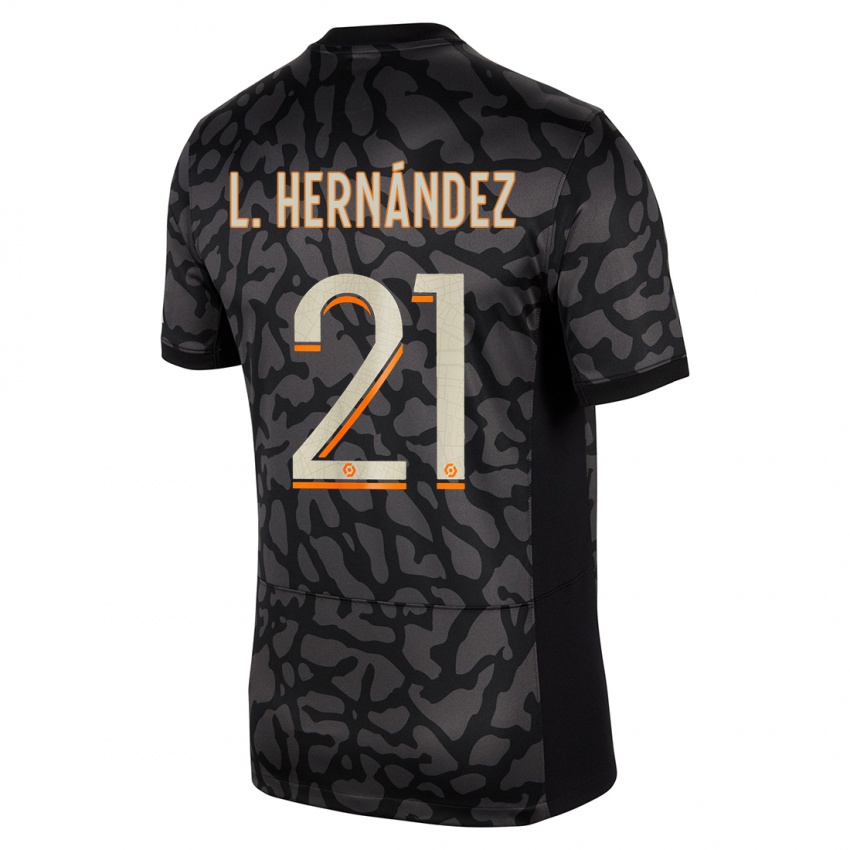 Męski Lucas Hernandez #21 Czarny Trzeci Komplet Koszulka 2023/24 Koszulki Klubowe