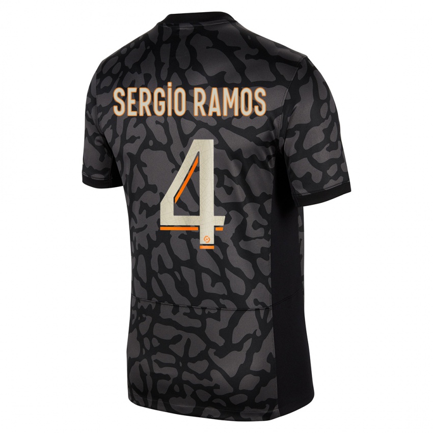 Męski Sergio Ramos #4 Czarny Trzeci Komplet Koszulka 2023/24 Koszulki Klubowe