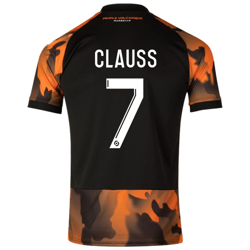 Męski Jonathan Clauss #7 Czarny Pomarańczowy Trzeci Komplet Koszulka 2023/24 Koszulki Klubowe