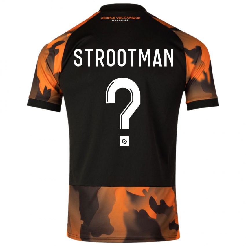 Męski Kevin Strootman #0 Czarny Pomarańczowy Trzeci Komplet Koszulka 2023/24 Koszulki Klubowe