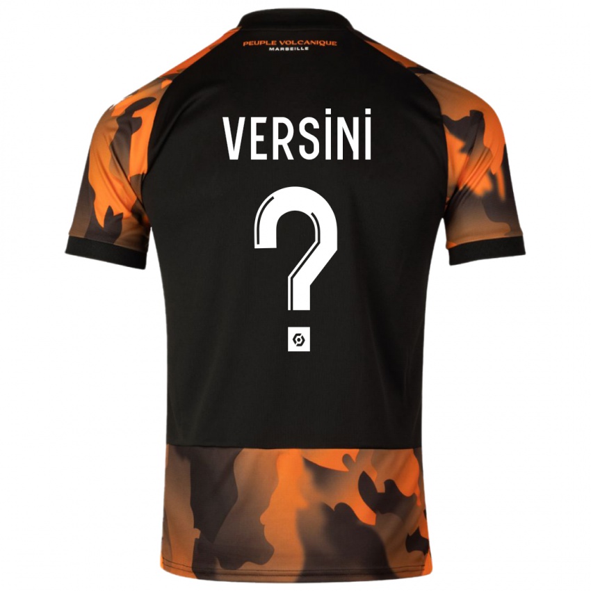 Męski Santiago Versini #0 Czarny Pomarańczowy Trzeci Komplet Koszulka 2023/24 Koszulki Klubowe