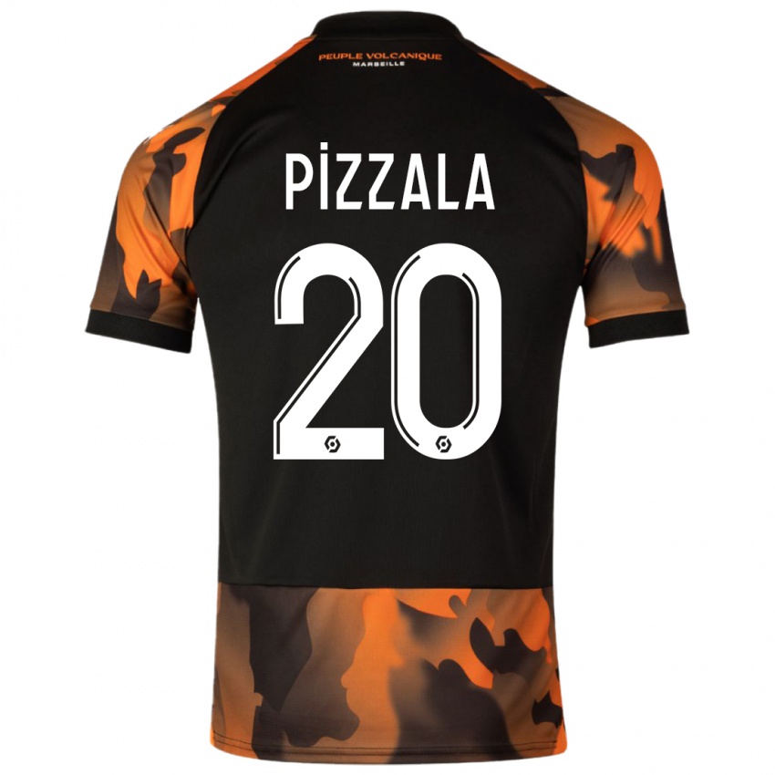 Męski Caroline Pizzala #20 Czarny Pomarańczowy Trzeci Komplet Koszulka 2023/24 Koszulki Klubowe