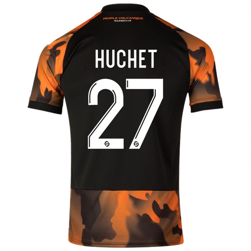 Męski Sarah Huchet #27 Czarny Pomarańczowy Trzeci Komplet Koszulka 2023/24 Koszulki Klubowe