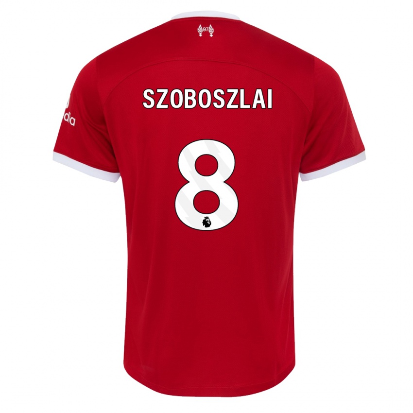 Kobiety Dominik Szoboszlai #8 Czerwony Domowa Koszulka 2023/24 Koszulki Klubowe