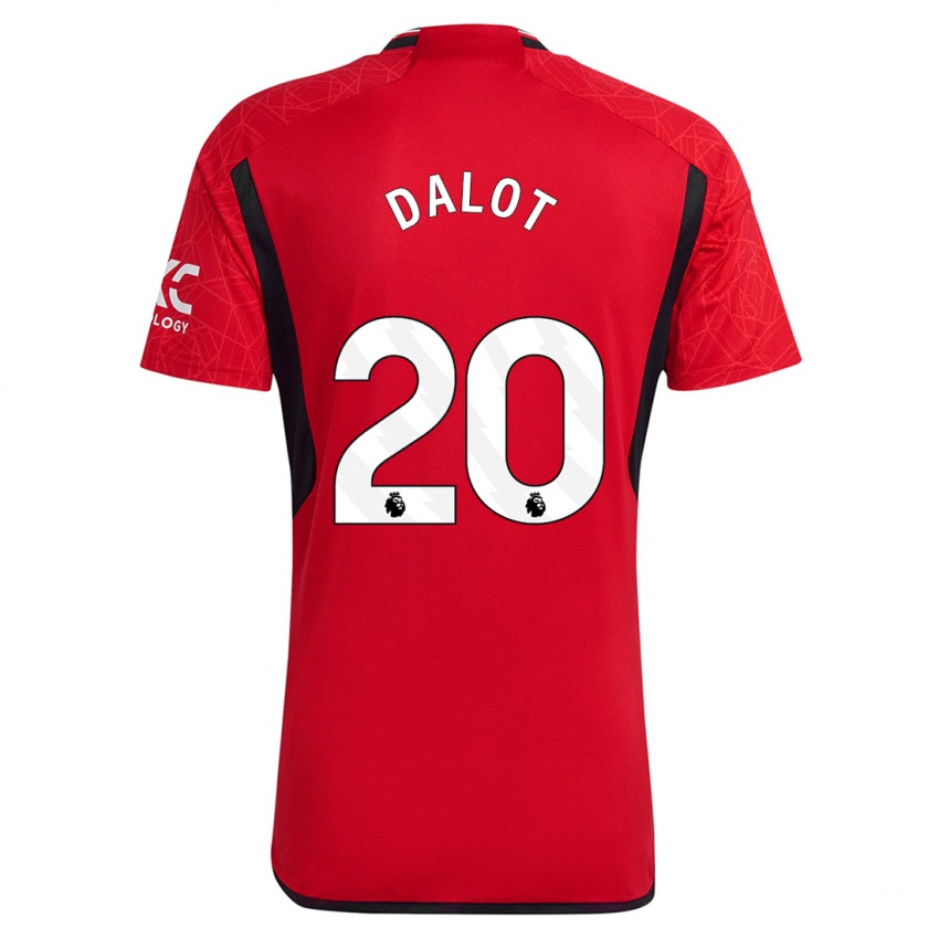 Kobiety Diogo Dalot #20 Czerwony Domowa Koszulka 2023/24 Koszulki Klubowe