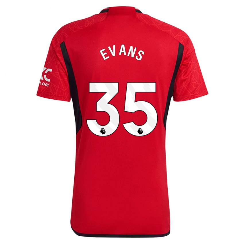 Kobiety Jonny Evans #35 Czerwony Domowa Koszulka 2023/24 Koszulki Klubowe