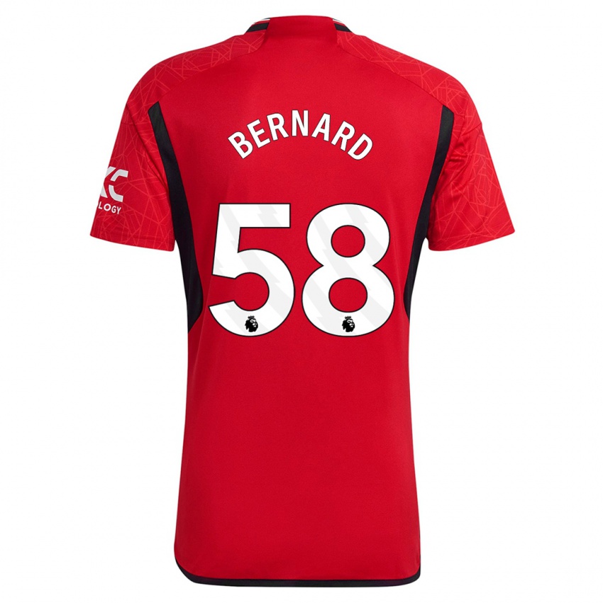 Kobiety Bernard #58 Czerwony Domowa Koszulka 2023/24 Koszulki Klubowe