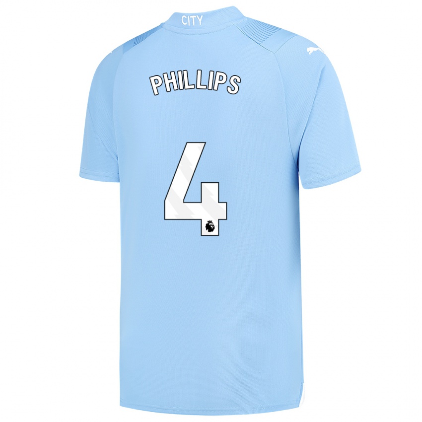 Kobiety Kalvin Phillips #4 Jasny Niebieski Domowa Koszulka 2023/24 Koszulki Klubowe