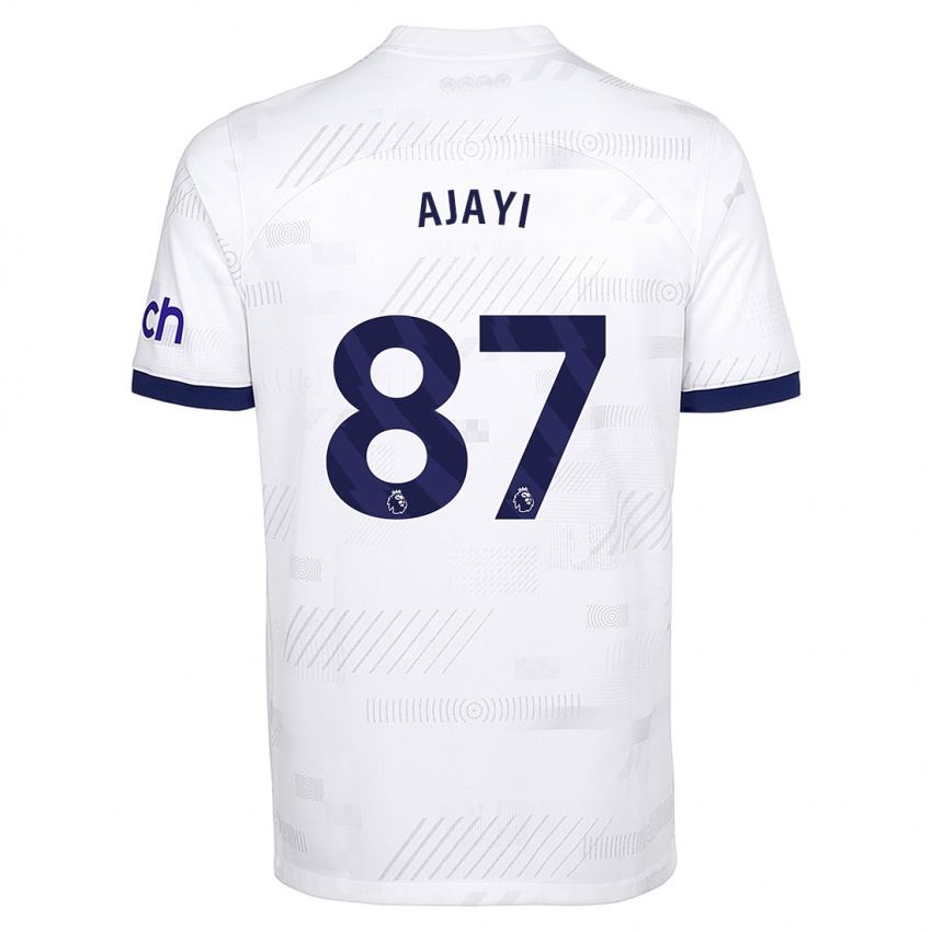 Kobiety Damola Ajayi #87 Biały Domowa Koszulka 2023/24 Koszulki Klubowe