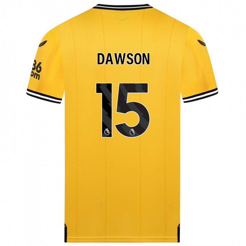 Kobiety Craig Dawson #15 Żółty Domowa Koszulka 2023/24 Koszulki Klubowe