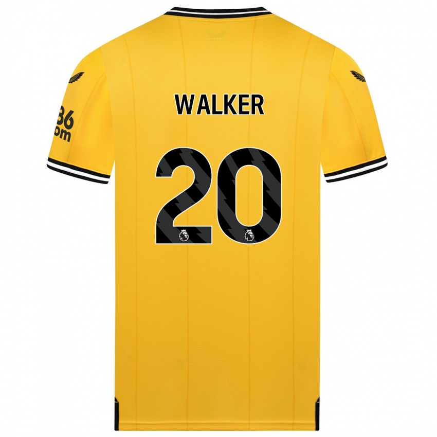 Kobiety Lowri Walker #20 Żółty Domowa Koszulka 2023/24 Koszulki Klubowe