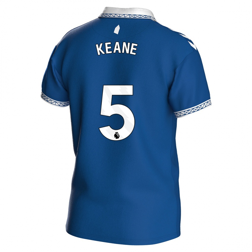 Kobiety Michael Keane #5 Królewski Niebieski Domowa Koszulka 2023/24 Koszulki Klubowe