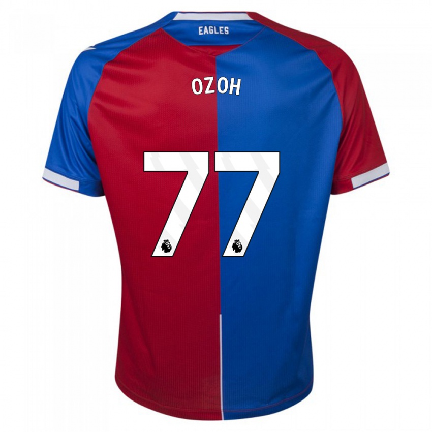 Kobiety David Ozoh #77 Czerwony Niebieski Domowa Koszulka 2023/24 Koszulki Klubowe