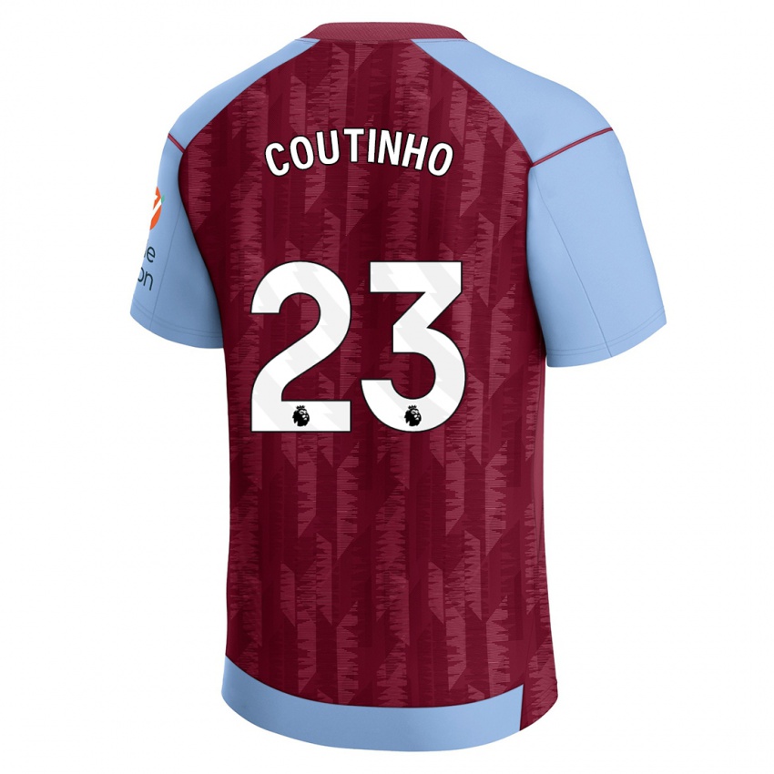 Kobiety Philippe Coutinho #23 Bordowy Błękit Domowa Koszulka 2023/24 Koszulki Klubowe