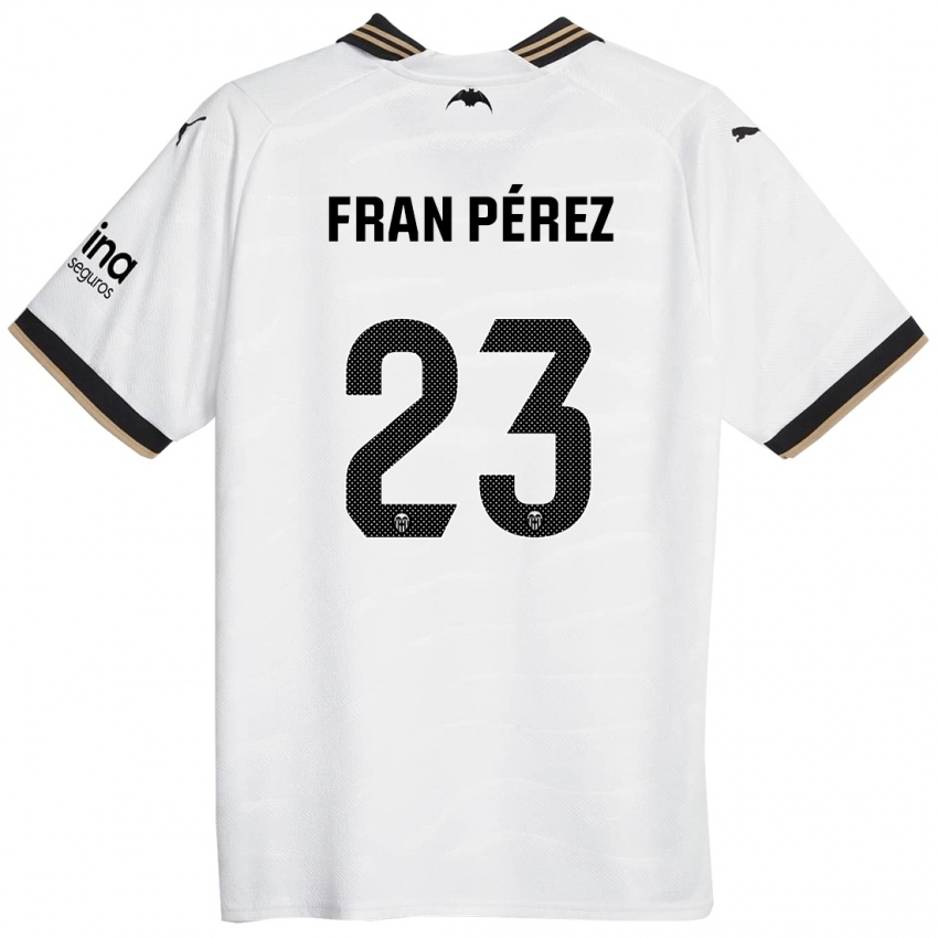 Kobiety Fran Pérez #23 Biały Domowa Koszulka 2023/24 Koszulki Klubowe