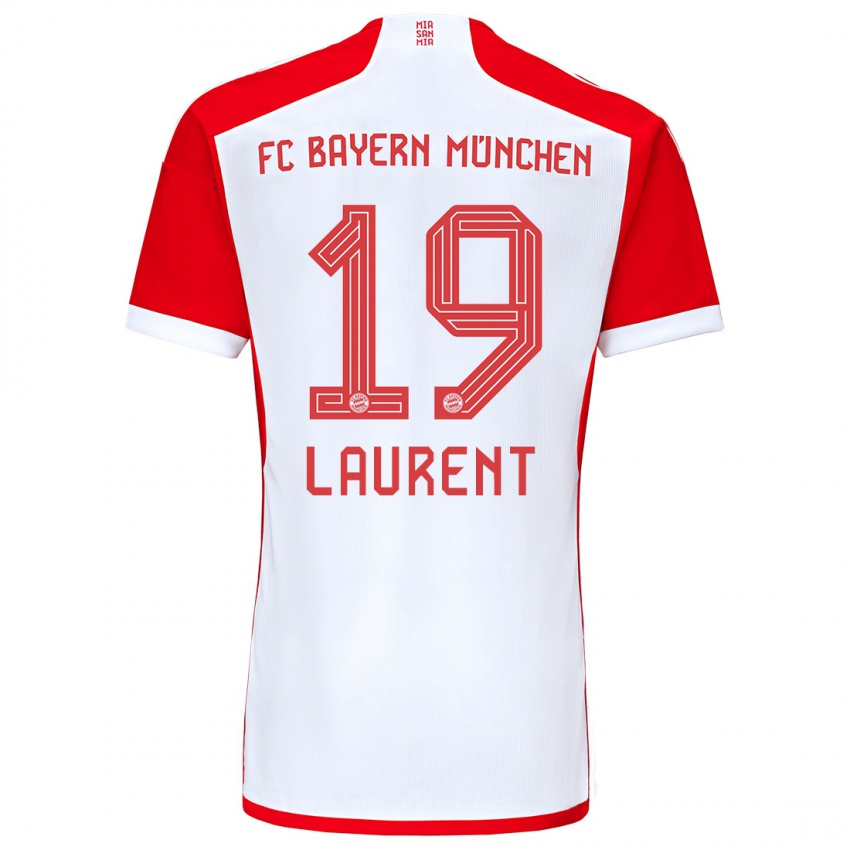 Kobiety Emelyne Laurent #19 Czerwony Biały Domowa Koszulka 2023/24 Koszulki Klubowe