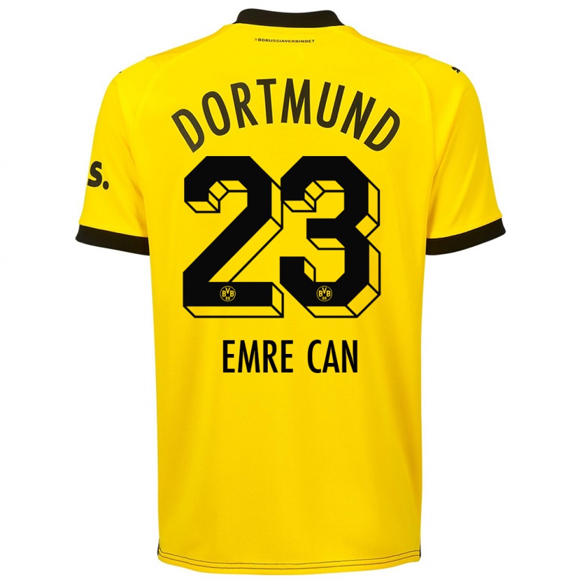 Kobiety Emre Can #23 Żółty Domowa Koszulka 2023/24 Koszulki Klubowe