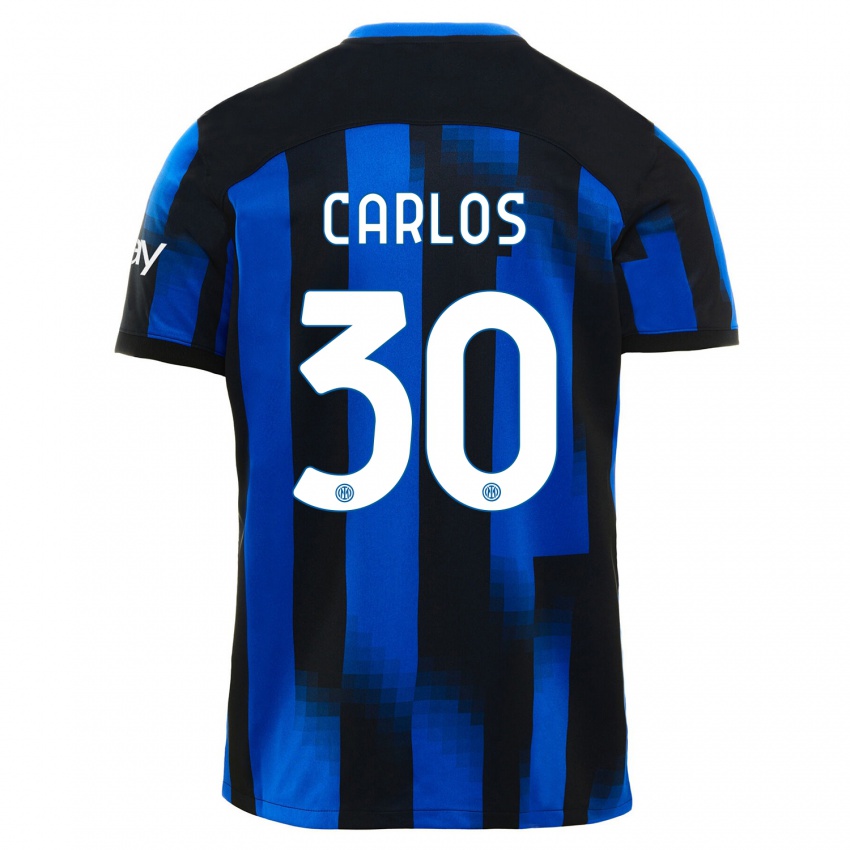 Kobiety Carlos Augusto #30 Czarno-Niebieski Domowa Koszulka 2023/24 Koszulki Klubowe