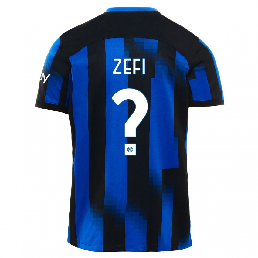 Kobiety Kevin Zefi #0 Czarno-Niebieski Domowa Koszulka 2023/24 Koszulki Klubowe
