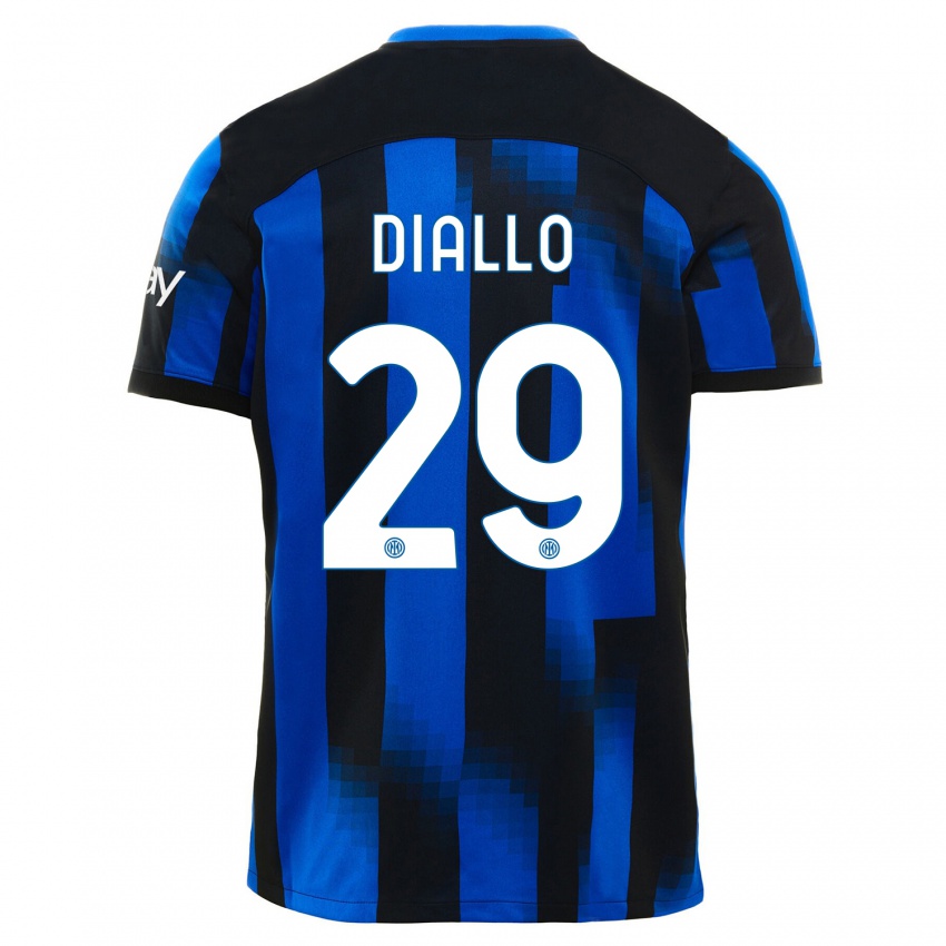 Kobiety Oumar Diallo #29 Czarno-Niebieski Domowa Koszulka 2023/24 Koszulki Klubowe
