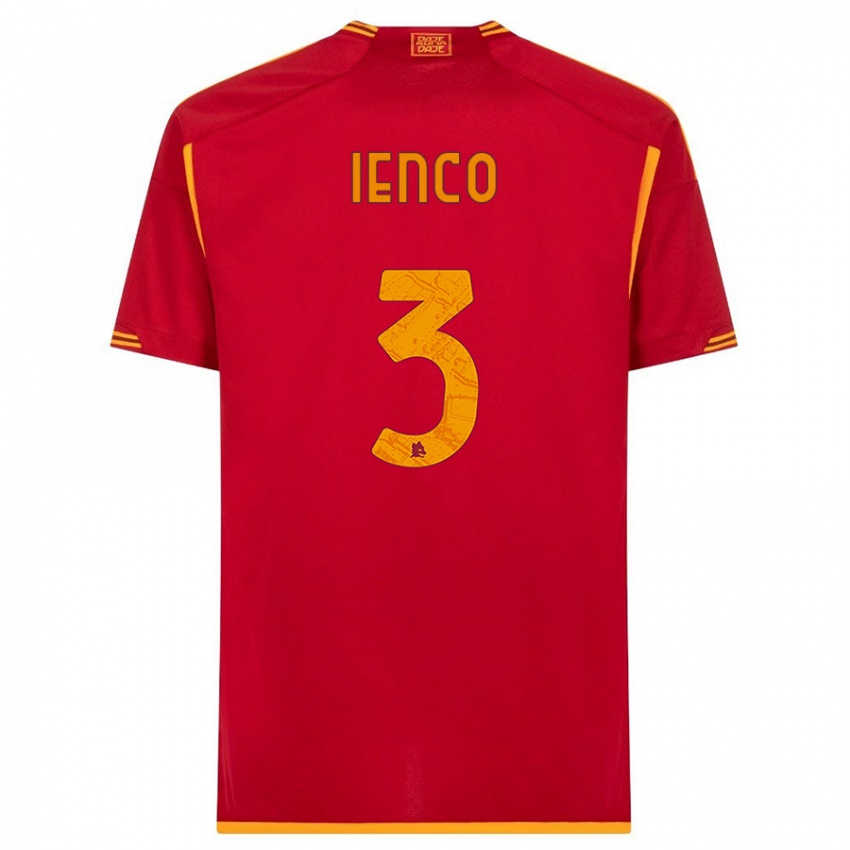 Kobiety Simone Ienco #3 Czerwony Domowa Koszulka 2023/24 Koszulki Klubowe