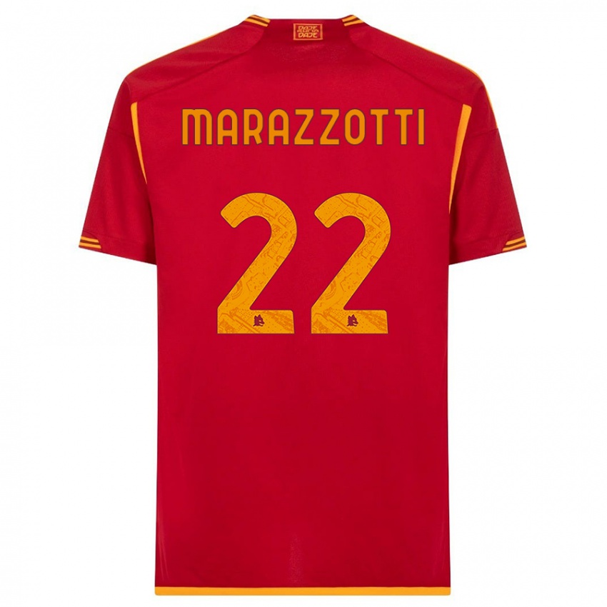 Kobiety Fabrizio Marazzotti #22 Czerwony Domowa Koszulka 2023/24 Koszulki Klubowe