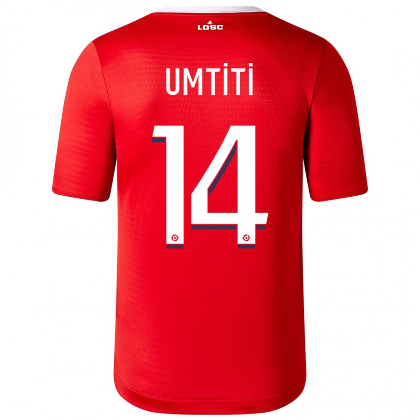 Kobiety Samuel Umtiti #14 Czerwony Domowa Koszulka 2023/24 Koszulki Klubowe