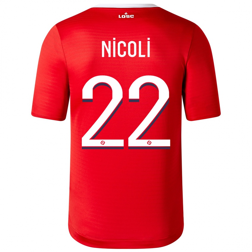 Kobiety Morgane Nicoli #22 Czerwony Domowa Koszulka 2023/24 Koszulki Klubowe