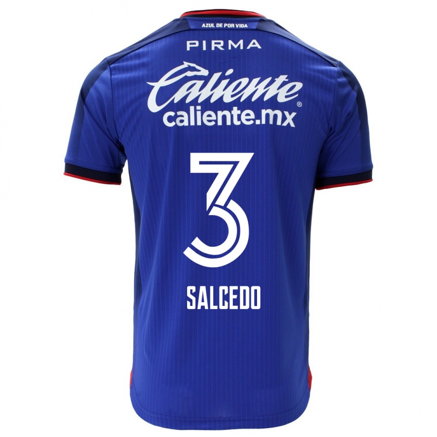 Kobiety Carlos Salcedo #3 Niebieski Domowa Koszulka 2023/24 Koszulki Klubowe