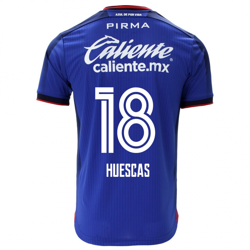 Kobiety Rodrigo Huescas #18 Niebieski Domowa Koszulka 2023/24 Koszulki Klubowe